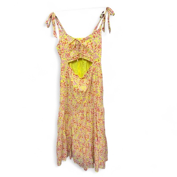 Banjanan Floral Cut Out Long Dress Size Small - Picture 2 of 8